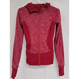 LULULEMON In Flux Jacket Reversible Full Zip Hooded Pink Cranberry Size 2 VGUC